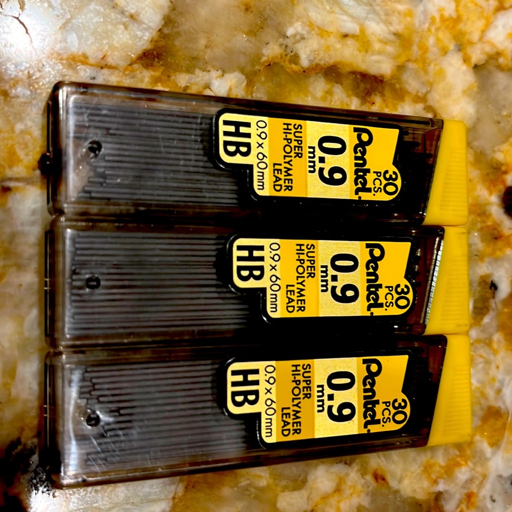 3 Pentel 0.9 pencil leads